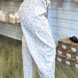 Pink Paisley Belted Barrel Jean