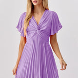 STACEY PLEATED MINI DRESS LVDR