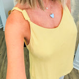 Banana Yellow Tank Top With Cord Detail