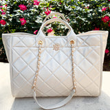 MELISSA TOTE PEARL QUILTED LD