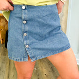 Parker Button Denim Skort