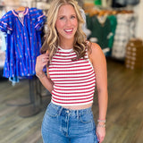 MAVEN RED STRIPED TANK