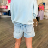 JANE LIGHT WASH DENIM SHORTS