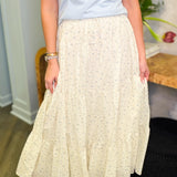 Petal Floral Tiered Midi Skirt