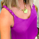 Classic V Neck Tank With Accent Strap