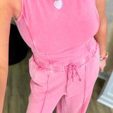 Annabel Pink Wide Leg Pant Set