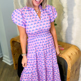 Lauren Lavender Tiered Midi Dress