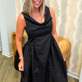 Corrine Black Midi Dress
