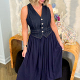 Dark Denim Vest Dress