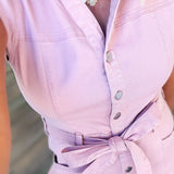 FIONA DUSTY PINK DENIM DRESS