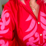 Laurie Red Embroidered Blouse