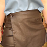 Carlie Chocolate Wrap Skort