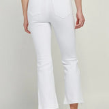 HAPPI WHITE STEP HEM CROP FLARE JEANS