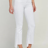 HAPPI WHITE STEP HEM CROP FLARE JEANS