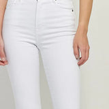HAPPI WHITE STEP HEM CROP FLARE JEANS