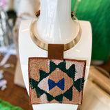 KILIM PENDANT NECKLACE || GREEN