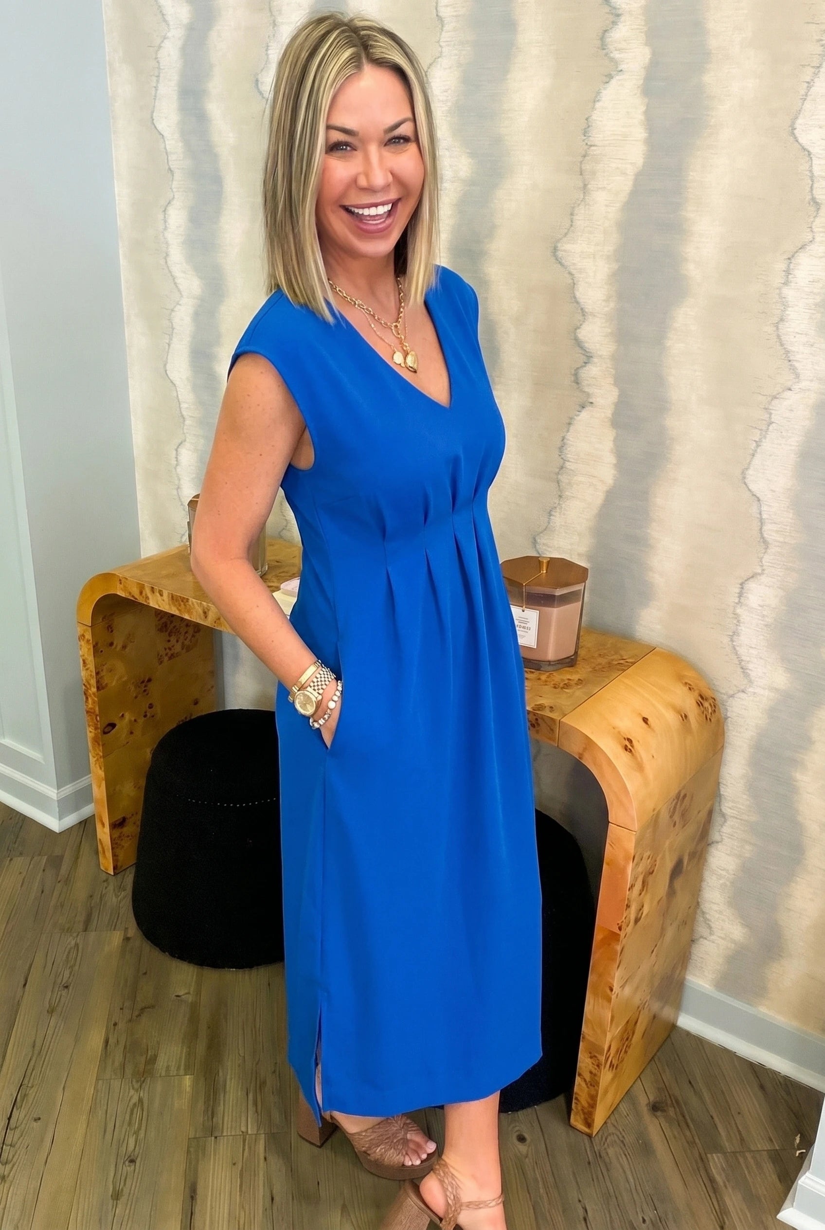 Carrie Pleated Midi Dress
