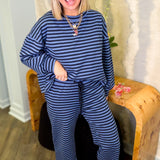 Reagan Blue Stripe Pant Set