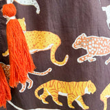 Brown Tiger Tassle Blouse