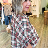 Cozy Days Plaid Short Set - Tan