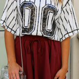 GAME DAY SEQUIN STRIPE TOP