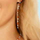 Powder Blue and Red Drop Earrings