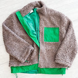 OVERSIZED TEDDY GREEN JACKET