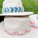 Blue/White Ikat Palm Hat