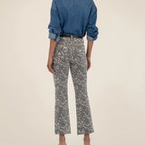 KELSEY LEOPARD ANKLE FLARE JEANS