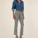 KELSEY LEOPARD ANKLE FLARE JEANS