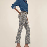KELSEY LEOPARD ANKLE FLARE JEANS