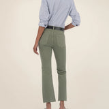 KELSEY SAGE GREEN ANKLE FLARE JEANS