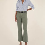 KELSEY SAGE GREEN ANKLE FLARE JEANS