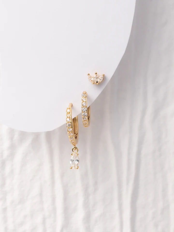 GOLD TRIO EARRING PACKS || 12 STYLES