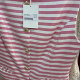 Elena Pink Striped Sleeveless Blouse