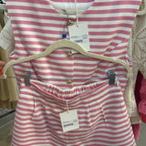 Elena Pink Striped Sleeveless Blouse