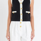 Black + White Knit Vest