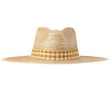 LIDIA  Mustard Gingham Palm Hat