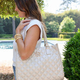 HAILEY PEARL QUILTED DQ TOTE