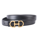Black Stitched Leather Belt