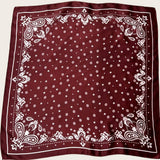 Maroon and White Silky Scarf