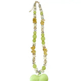 Char Beaded Necklace with Heart Charm