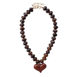 Brown Heart Pendant Necklace