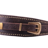 Brown Studded Avant Garde Western Belt