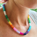 Rainbow Necklace || Faceted Ombre Multi Color Gemstones