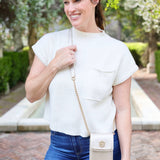 PAIGE CELL PHONE CROSSBODY || PEARL