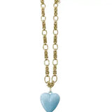 Clara Gold Chain Necklace with Heart Charm