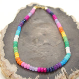 Rainbow Necklace || Faceted Ombre Multi Color Gemstones