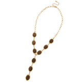 Marbled Brown Drop Chain Necklace
