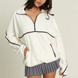 IVORY HALF ZIP PULLOVER